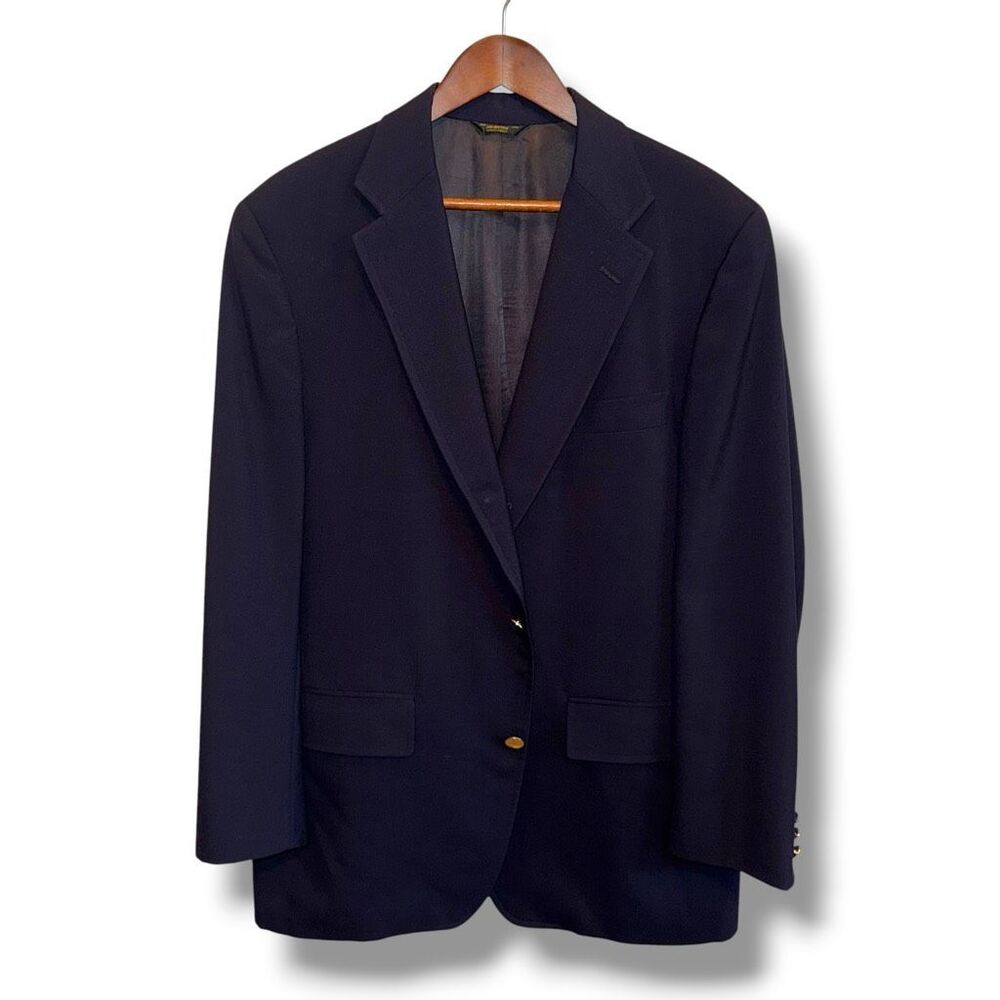 J. PRESS Navy 3/2 100% Wool Made in USA Blazer Sz 46R